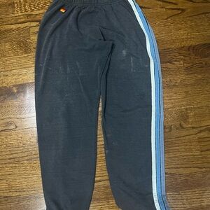 Aviator Nation Dark Gray Joggers with Blue Stripe